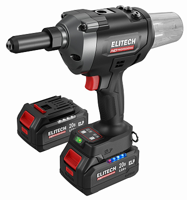 Пистолет заклепочный аккумул. ELITECH HD CRG 2063BL 20В, 6,4мм, 2х4Ач - фото 1