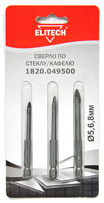 Набор сверл по стеклу 3шт 1820.049500 - фото 1
