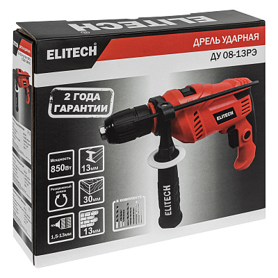 Дрель ударная ELITECH ДУ 08-13РЭ 800Вт, 0-3000об/мин - фото 14