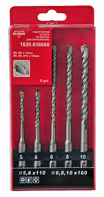Набор буров SDS+ 5шт 1820.036600 - фото 1