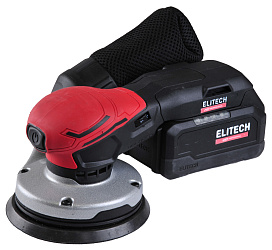 Шлифмашина эксцентриковая аккумуляторная ELITECH HD COS 2012SL 20 В, 125 мм, 2,0 Ач+4,0 Ач