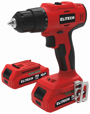 Дрель аккумуляторная ELITECH LM ДА 20-2СЛ 20В, 32Нм, 2х2Ач - фото 2