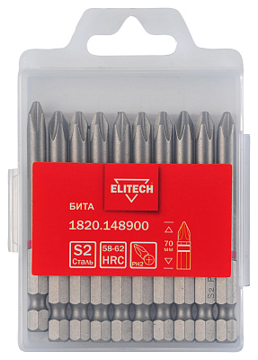 Бита PH2 70мм 1шт, 10 шт в упаковке 1820.148900 - фото 1