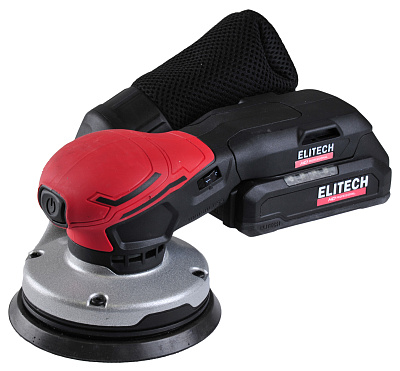 Шлифмашина эксцентриковая аккумуляторная ELITECH HD COS 2012SL 20 В, 125 мм, 2х2,0 Ач - фото 1